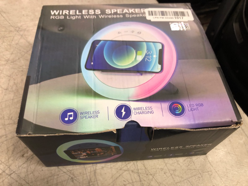 Photo 1 of Bluetooth Speaker with Lights, Best Birthday Gift Ideas Teenage for Men,Dad,Mom,Applicable for Bedroom/Teen Girl Gifts(5W Wireless Charging)