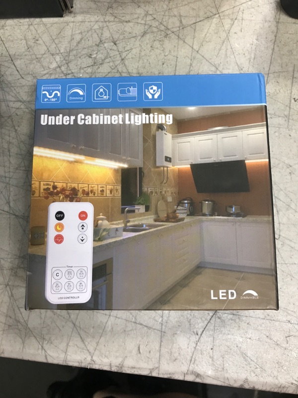 Photo 2 of 8 PCS Under Cabinet Lights Kit, 2700K Warm White Under Cabinet Lighting, Bright Flexible Pre-cut Led Strip Lights with Remote and Adapter, Dimmable Timing for Kitchen Cabinet, Counter, Shelf, Showcase 2700K Warm White 8 Pcs pre-cut(13FT)