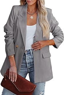 Photo 1 of FARYSAYS Womens Casual Office Blazer Jackets Front Open Cardigan Work Suit - Grey - Sz XL