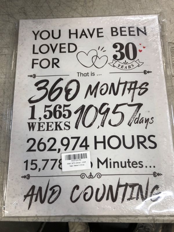 Photo 2 of You Have Been Loved for 30 Years Canvas?30th Birthday Decorations-Great 30th Anniversary or 30th Birthday Gifts for Her Man Woman Sister Friend Family-11x15 Inch
