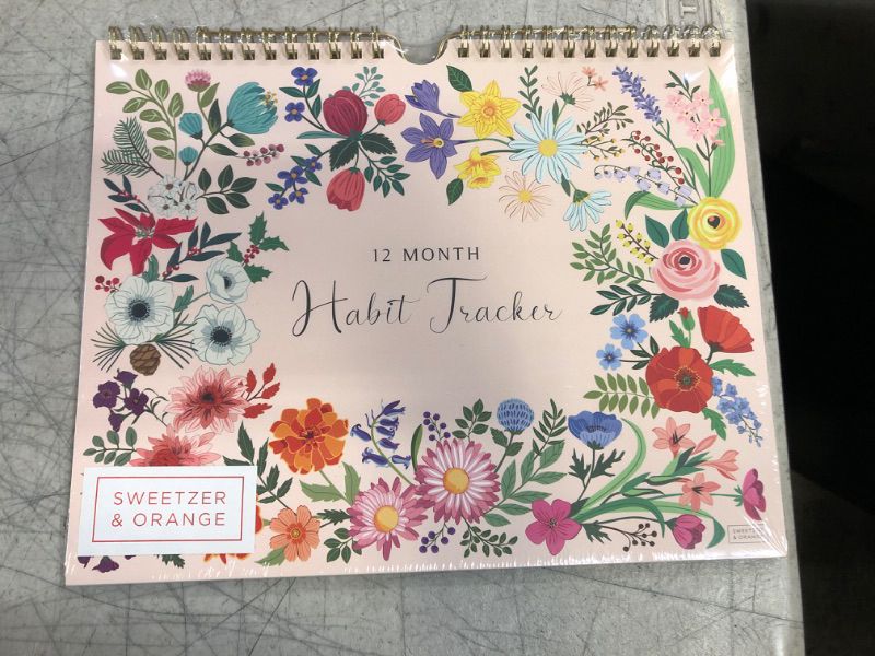Photo 1 of S&O Floral Habit Tracker Calendar - 24 Month Daily Habit Tracker Journal - Habit Tracker Planner with Personalized Goal Chart for Fitness, Finance & Self Improvement - Weekly Chore Chart for Adults