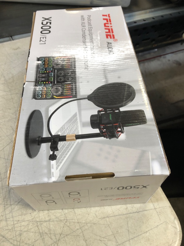 Photo 3 of X500 Sound Card Set E21 Studio Large Diaphragm Desktop Condenser Microphone Kit For Webcast Live Recording Singing Broadcasting