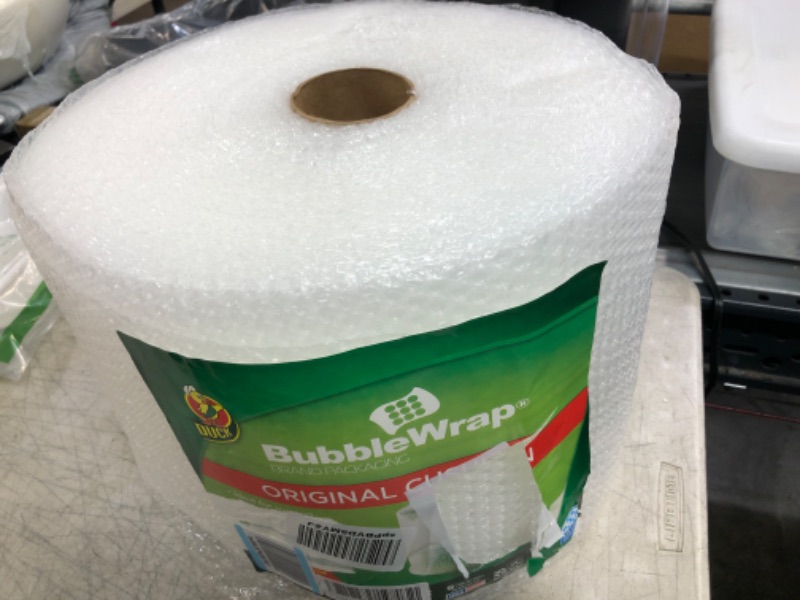 Photo 2 of Duck Brand Bubble Wrap Roll, Original Bubble Cushioning, 12" x 175', Perforated Every 12" (1053440), Clear 12 in. x 175 ft.