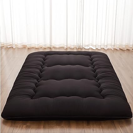 Photo 1 of XICIKIN Japanese Floor Mattress, Japanese Futon Mattress Foldable Mattress, Roll Up Mattress Tatami Mat with Washable Cover, Easy to Store and Portable for Camping, Black,