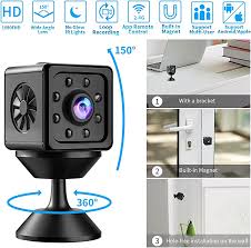 Photo 1 of AOIRUO Mini WiFi Spy Hidden Cameras HD 1080P Wireless Small Nanny Cam, Home Security Camera with Live App / 150° Wide Angle for Baby Pets Outdoor Indoor
