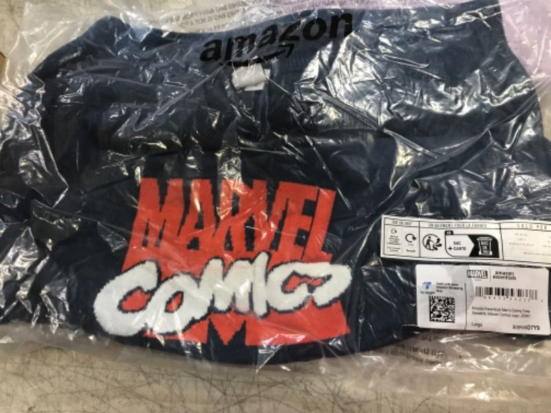 Photo 2 of Amazon Essentials Disney | Marvel | Star Wars Men's Crew Sweaters - Navy - Sz Large
