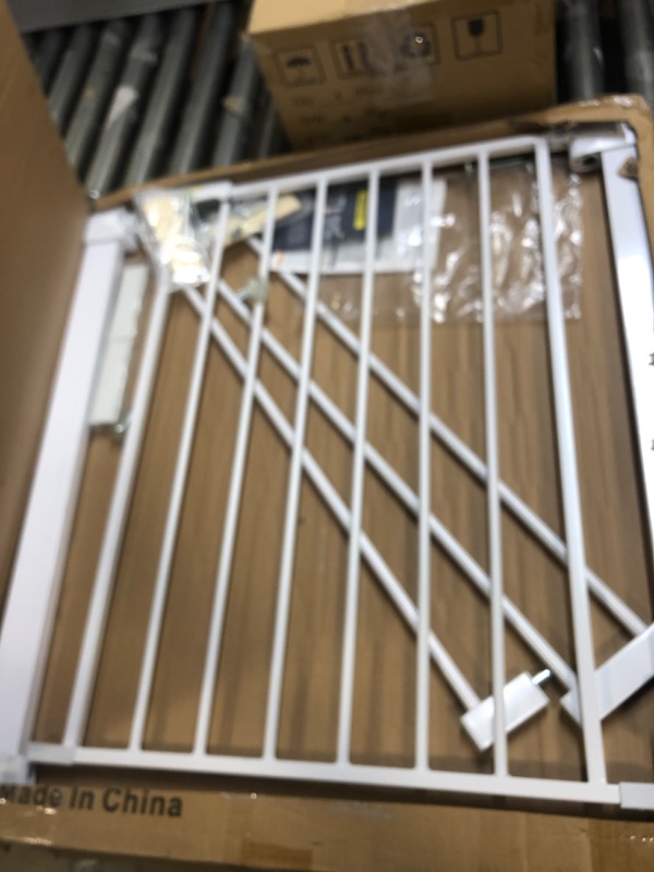 Photo 2 of Baby Gates for Stairs and Doorways Adjustable 30-40.5 inches Walk Through Baby Gate with Door,Dog Gates for The House Indoor Safety Child Gates for Kids or Pets Pressure Mounted Metal Auto Close