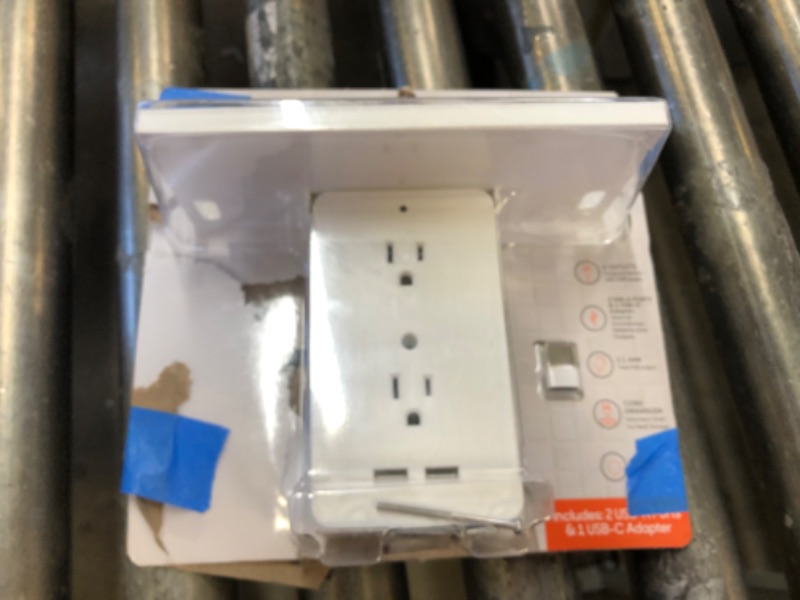 Photo 2 of Socket Shelf Cordless Wall Outlet Extender with 6-Outlets and 2 USB ports
