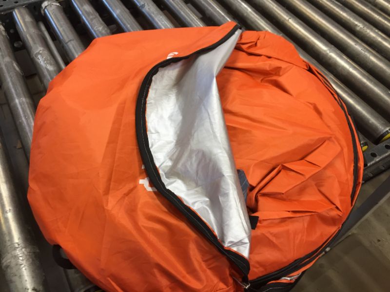 Photo 1 of anngrowy Pop Up Privacy Tent Shower Tent Portable Outdoor Camping Bathroom Toilet Tent Changing Dressing Room Privacy Shelters Room for Hiking and Beach Sun Shelter Picnic Fishing– UPF40+ Waterproof orange