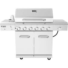 Photo 1 of 6-Burner Propane Gas Grill in Stainless Steel with Ceramic Searing Side Burner and Rotisserie Kit
