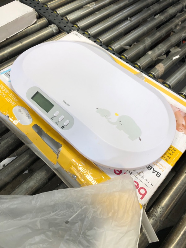 Photo 2 of Beurer BY90 Baby Scale, Pet Scale, Digital, with Measuring Tape, tracking weight with App | For: Infant, Newborn, Toddler /Puppy, Cat - Animals | LCD Display, weighs Lbs/Kg/Oz Highly accurate with Bluetooth/measuring Tape