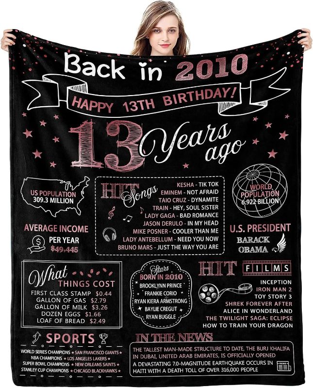 Photo 1 of 13 Year Old Girl Birthday Gift Ideas 13th Birthday Decorations for Girls Gifts for 13 Year Old Girl Best 13th Birthday Gifts for Teen Girl Sweet Teenage Gifts for 13 Year Old Girl Blanket 60 x 50