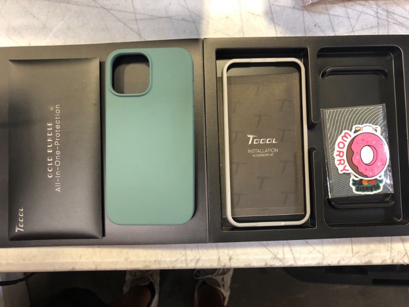 Photo 1 of 6 Pack Lot , Phone Cases TOCOL [5 in 1 for iPhone 13 Pro Max Case, with 2 Pack Screen Protector + 2 Pack Camera Lens Protector, Slim Liquid Silicone Phone Case 6.7 Inch, [Anti-Scratch] [Drop Protection],Midnight Green
