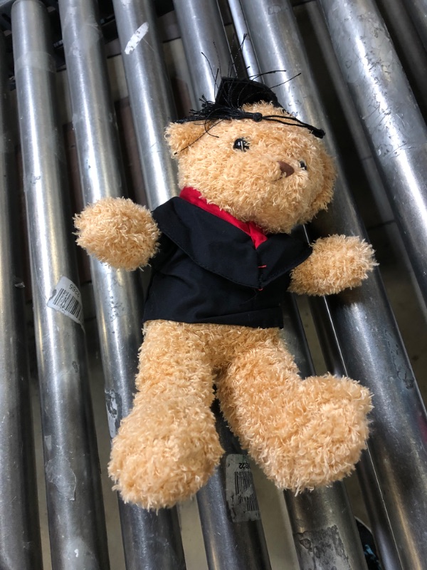 Photo 2 of 1----Junkin  Graduation Bear Plush 12 Inch Stuffed Animal Toys Bear Class of 2023 Graduation Gift Brown Fluffy Bear in Black Cap for Boys Girls Graduation Day Gift Party Favor Decor