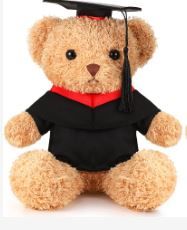 Photo 1 of 1----Junkin  Graduation Bear Plush 12 Inch Stuffed Animal Toys Bear Class of 2023 Graduation Gift Brown Fluffy Bear in Black Cap for Boys Girls Graduation Day Gift Party Favor Decor