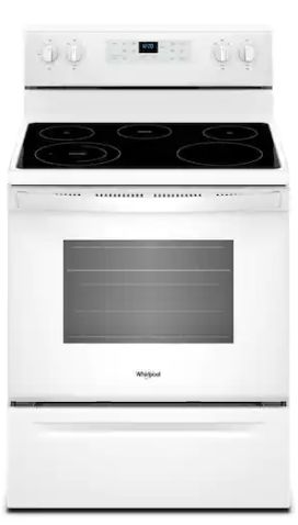 Photo 1 of 5.3 cu. ft. Electric Range with Steam Clean and 5 Elements in White
