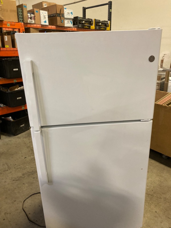 Photo 1 of 21.9 cu. ft. Top Freezer Refrigerator in White, Garage Ready
