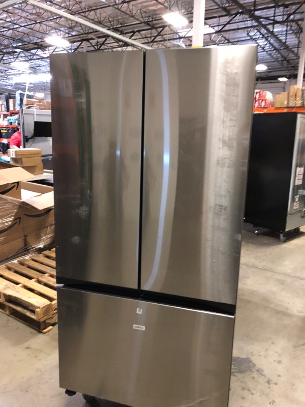 Photo 4 of Samsung Bespoke 30.1-cu ft Smart French Door Refrigerator with Dual Ice Maker (Stainless Steel- All Panels) ENERGY STAR