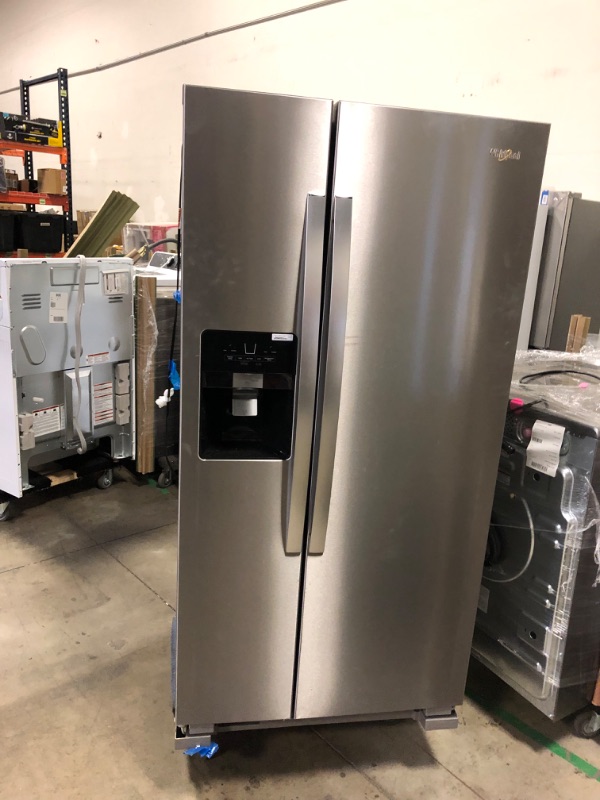 Photo 2 of Whirlpool 21.4-cu ft Side-by-Side Refrigerator with Ice Maker (Fingerprint Resistant Stainless Steel)