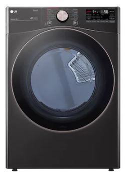 Photo 1 of LG True Steam 7.4-cu ft Stackable Steam Cycle Smart Electric Dryer (Black Steel) ENERGY STAR