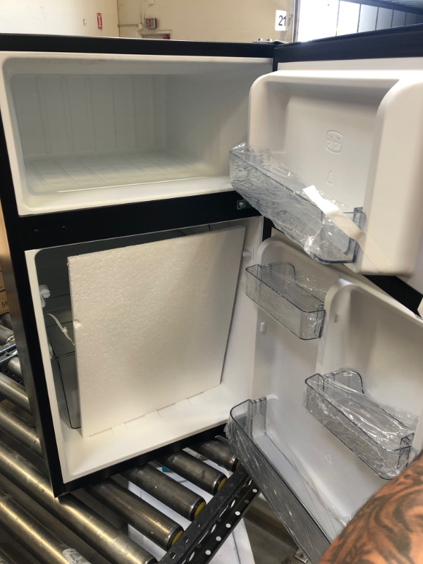 Photo 6 of 3.1 cu. ft. 2-Door Mini Refrigerator in Stainless Steel Look with Freezer,
