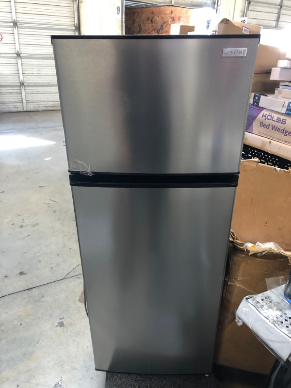 Photo 4 of 7.1 cu. ft. Top Freezer Refrigerator in Stainless Steel Look
