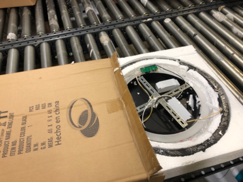 Photo 1 of CANMEIJIA Modern Ceiling Light Fixture, 24W Ring LED Flush Mount Ceiling Light 3 CCT (3000K/4000K/6500K) Black Ceiling Lamp for Living Room, Kitchen, Bedroom, Dining Room, Hallway, Office