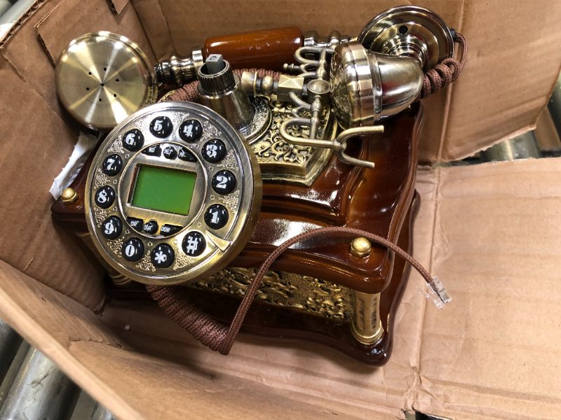 Photo 5 of Sanpyl Retro Landline Telephone, Vintage Desktop Phone European Style Phone with Caller ID Display for Home/Hotel/Office Idea Gift for Friends