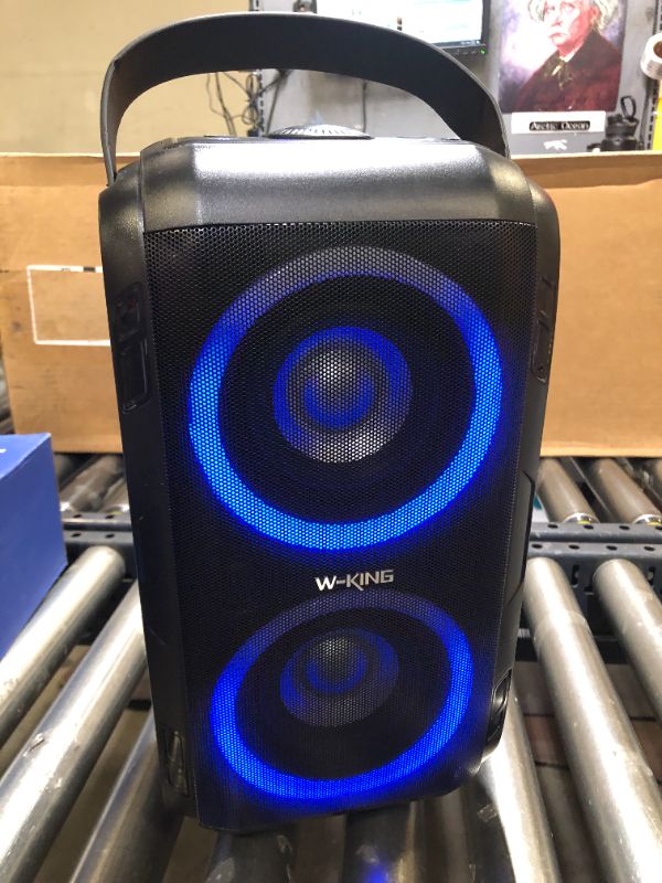 Photo 4 of W-KING 80W Bluetooth Speakers Loud, Super Rich Bass, Huge 105dB Sound Powerful Portable Wireless Outdoor Bluetooth Speaker, Mixed Color Lights, 24H Playtime, AUX, USB Playback, TF Card, Non-Waterproof