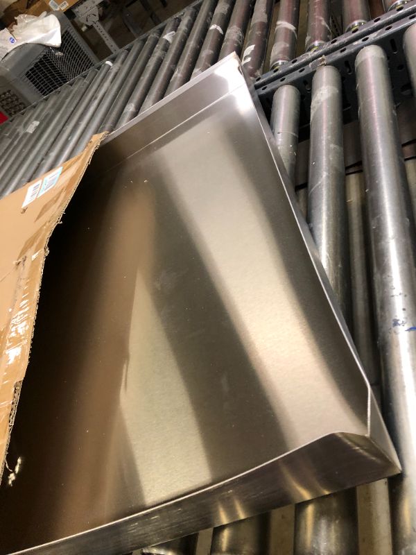 Photo 4 of 28" x 30" x 2.5" Heavy Duty 304 Stainless Steel Washer Machine Drip Drain Pan Floor Tray with anti-slip bottom pad, No Hole