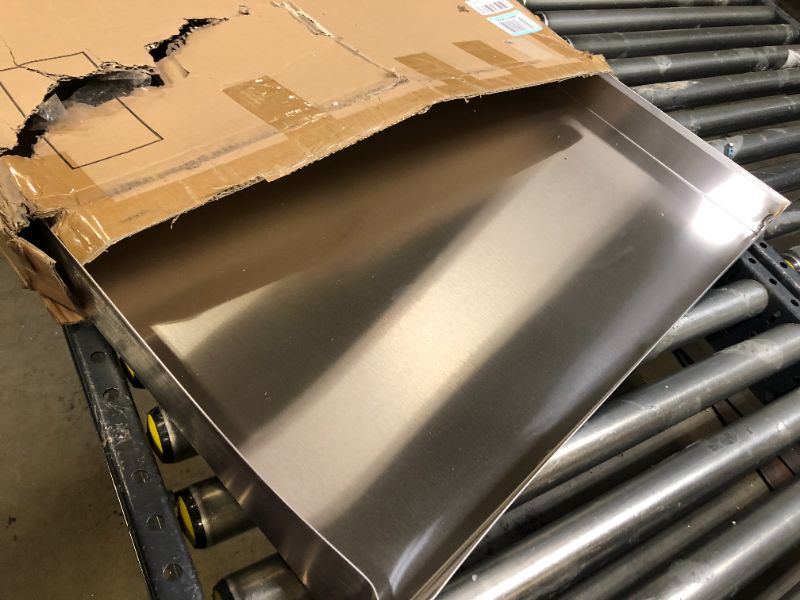 Photo 3 of 28" x 30" x 2.5" Heavy Duty 304 Stainless Steel Washer Machine Drip Drain Pan Floor Tray with anti-slip bottom pad, No Hole