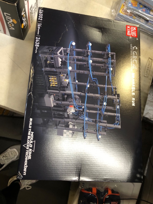 Photo 1 of Addshiny Moc Roller Coaster Assembly Line Building Set,Great Marble Run Track Ball Kit with Hyper Speed Motor, Educational Pieces Contraptions Race Game for Kids (Roller Coaster)(2438 Pieces)