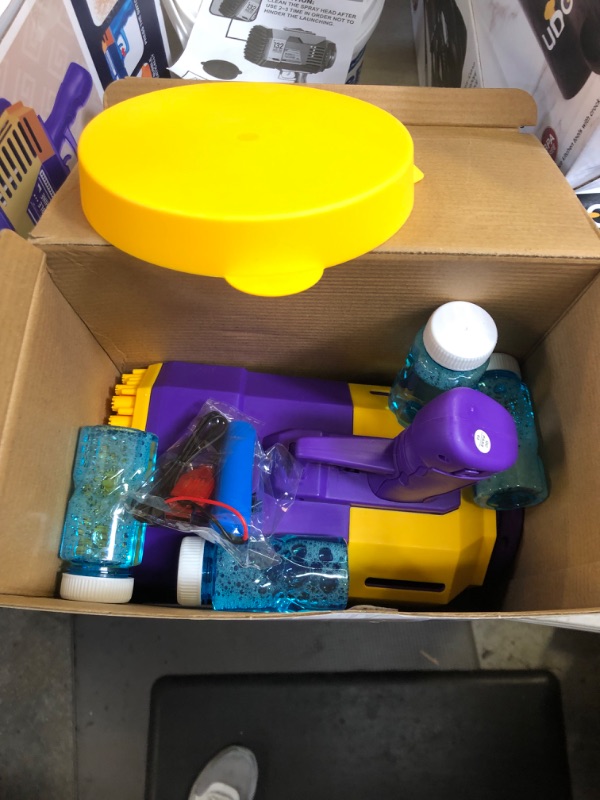 Photo 1 of 132 Holes Bubble Gun Toys, Rocket Launcher Bubble Blower Toy, Portable Bubble Machine with Colorful Light, Bubble Maker for Outdoor Indoor Games, Bubbles Machine for Wedding Birthday Gifts (Purple) 132hole-purple