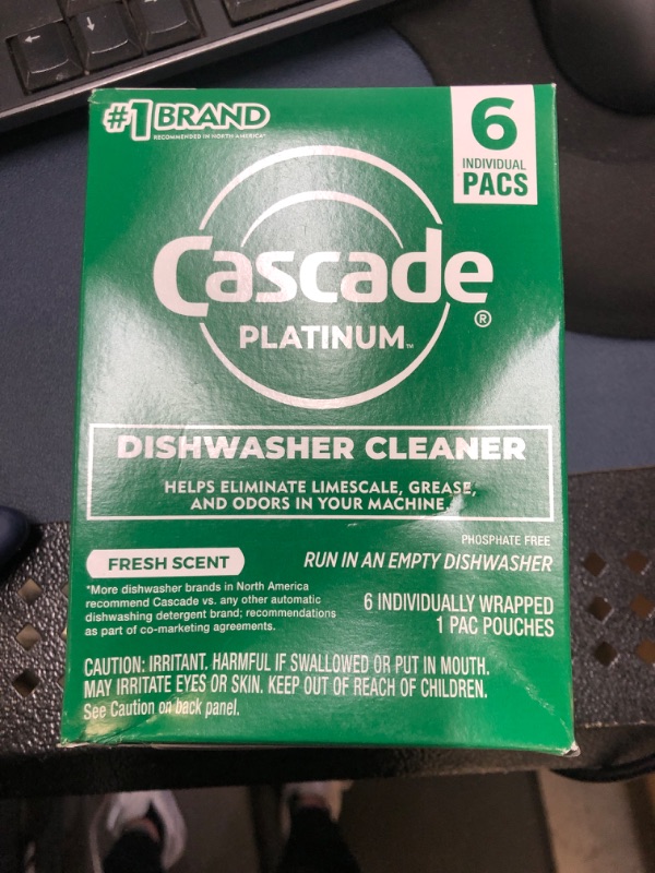 Photo 2 of Cascade Platinum Dishwasher Cleaner, 6 count Lemon 1 Count (Pack of 6)