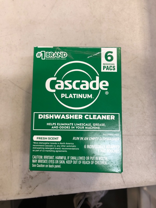 Photo 2 of Cascade Platinum Dishwasher Cleaner, 6 count Lemon 1 Count (Pack of 6)