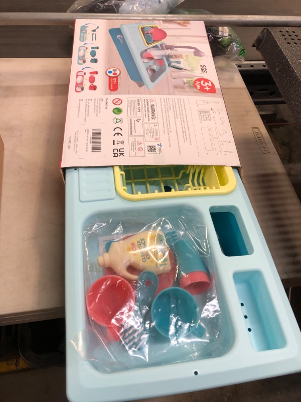 Photo 1 of CUTE STONE Kitchen Sink Toys Blue and Tea Party Playset, Great Gift for Boys Girls