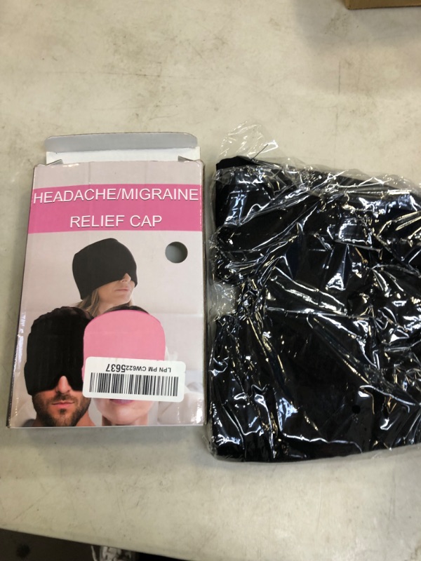 Photo 2 of Migraine Headache Relief Cap, Headache Cap for Migraine, Migraine Cap Cold Compress, One Size Fits All Headache Cap with Reusable Ice Gel Pack for Puffy Eyes, Tension, Sinus & Stress Relief, Black…