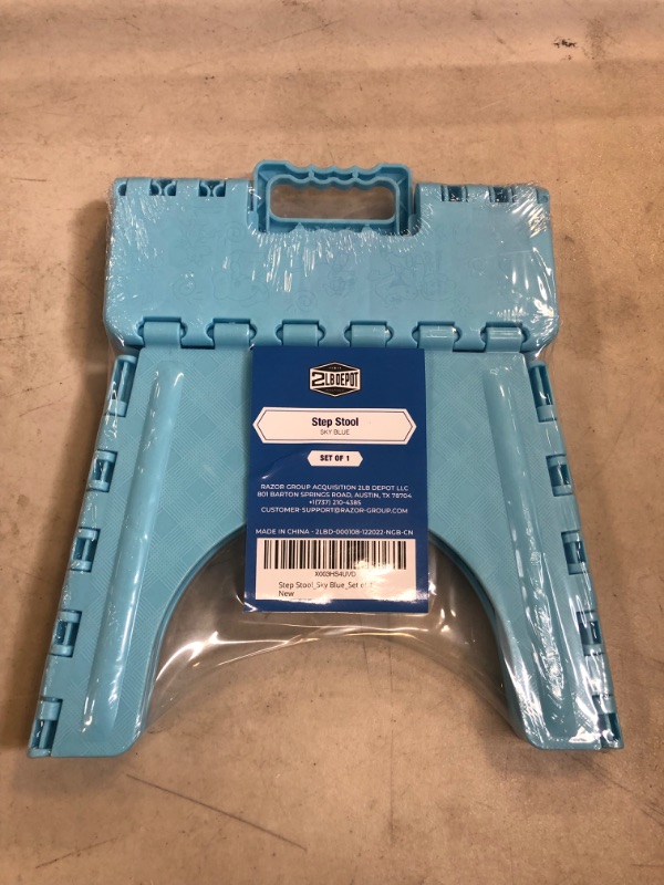 Photo 1 of 2 Lb. Depot Folding Stepping Stool - Collapsible Seating, Footstools - Foldable Plastic Adult Stool- Suitable for Indoor & Outdoor Use - Lightweight, Portable & Easy-to-Use 9-inch Height