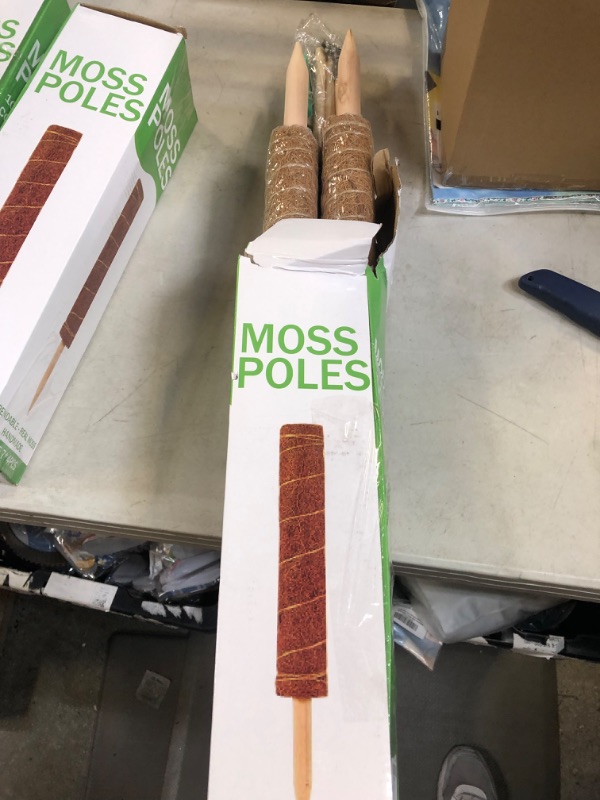 Photo 2 of 4 PCS Moss Pole, 15.7 inches Coir Totem Pole,use Plant Moss Pole Individually or Together,Indoor Plant Poles to Grow Plants Upward,Coir Totem Pole Moss Stick for Support Plant Extension
