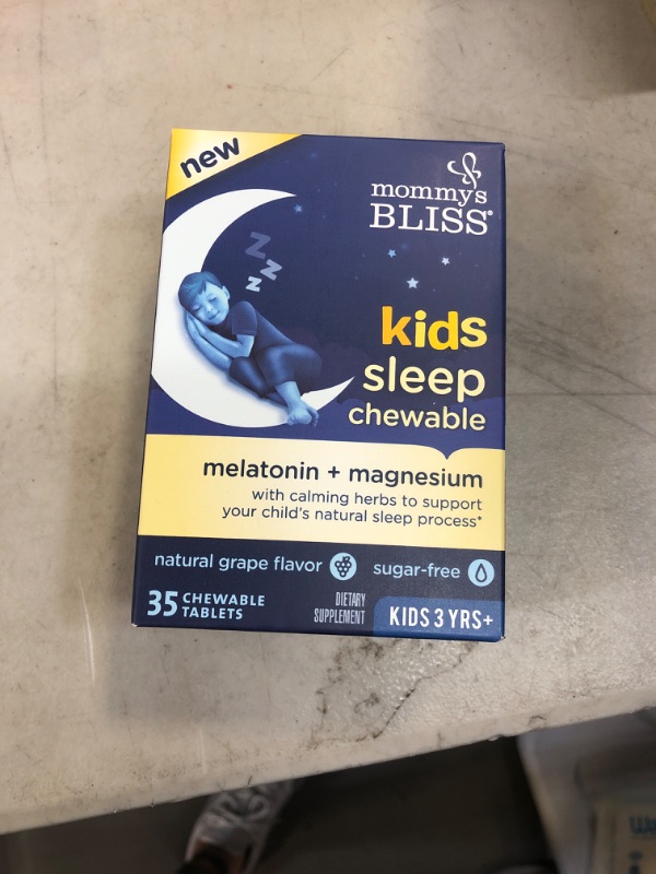 Photo 2 of Mommy's Bliss Kids Sleep Chewable Tablets, Contains Melatonin, Magnesium & Calming Herbs, Natural Sleep Aid, Grape Flavor, Sugar Free, Age 3+ (35 Servings)