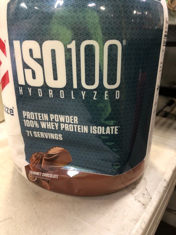 Photo 2 of Dymatize Nutrition ISO 100, Whey Protein Powder, Gourmet Chocolate, 5 Pound Gourmet Chocolate 5 Pound (Pack of 1)