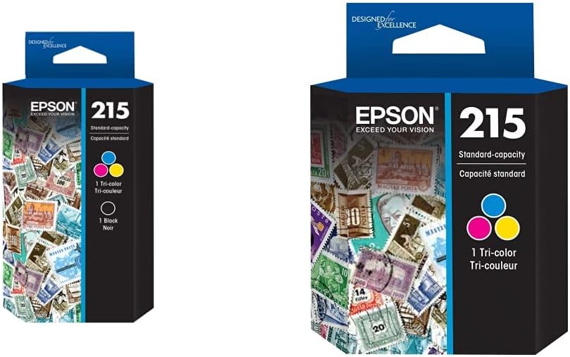 Photo 2 of Epson T215 -Ink Standard Capacity Black & Color -Cartridge Combo Pack (T215120-BCS) & T215 -Ink Standard Capacity Tricolor -Cartridge (T215530-S) for Select Workforce Printers Ink + Tricolor -Cartridge