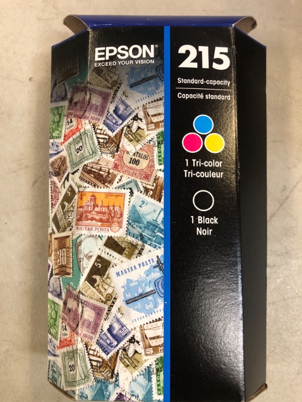 Photo 1 of Epson T215 -Ink Standard Capacity Black & Color -Cartridge Combo Pack (T215120-BCS) & T215 -Ink Standard Capacity Tricolor -Cartridge (T215530-S) for Select Workforce Printers Ink + Tricolor -Cartridge