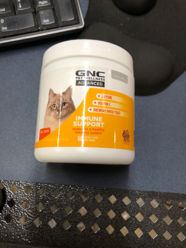 Photo 2 of GNC for Pets Advanced Immune Support Cat Supplements 60 Ct | Lysine Treats for Cats, Immune Support Cat Vitamins and Supplements | L-Lysine,Vitamin C, and Brewers Dried Yeast Cat Supplement