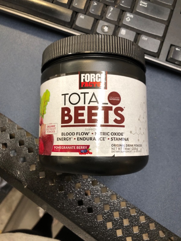 Photo 2 of Force Factor Total Beets Drink Mix Superfood Powder with Nitrates to Support Circulation,Blood Flow,Nitric Oxide,Energy,Endurance,and Stamina,Cardiovascular Heart Health Supplement,30 Servings Pomegranate Berry Original Powder