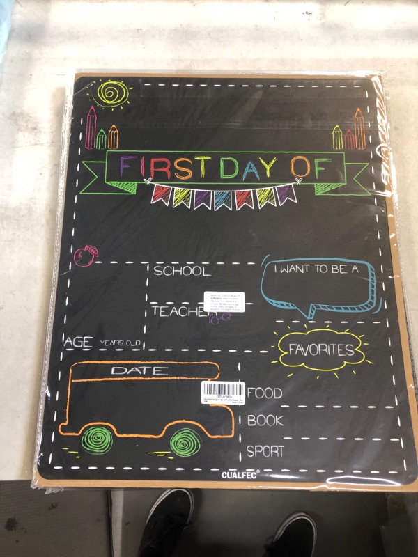 Photo 3 of Personalized First Day and Last Day of School Sign 13" x 16" Large Chalkboard Style Photo Prop Back to School Supplies - 2 Pcs