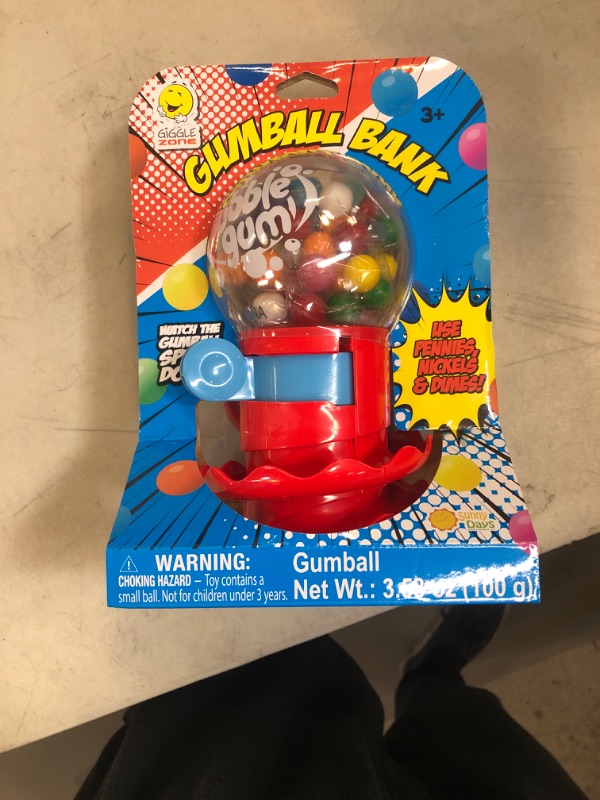 Photo 2 of Gumball Machine for Kids with Gumballs - Bubble Gum Mini Candy Dispenser | Piggy Bank for Kids - Receive Red or Yellow Machine Colors May Vary - Sunny Days Entertainment
