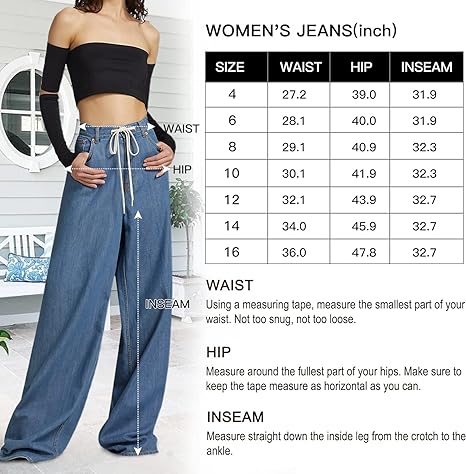 Photo 3 of Koinshha Womens Baggy Jeans Boyfriend Wide Leg Non-Stretch High Waist Straight Leg Denim Pants 2023 Trendy SIZE 6
