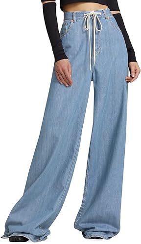 Photo 1 of Koinshha Womens Baggy Jeans Boyfriend Wide Leg Non-Stretch High Waist Straight Leg Denim Pants 2023 Trendy SIZE 6
