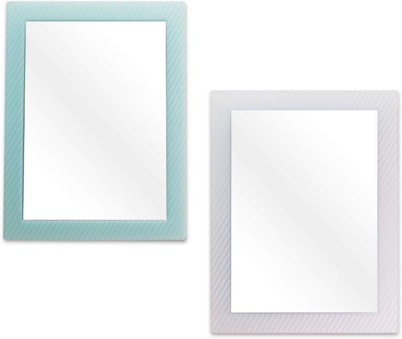 Photo 1 of 2 Pack Magnetic Locker Mirror for School Locker, Refrigerator, Office Cabinet, 6.3" x 4.8", Locker Accessories Rectangular Mirror for Girls and Boys (Soft Mint and White)